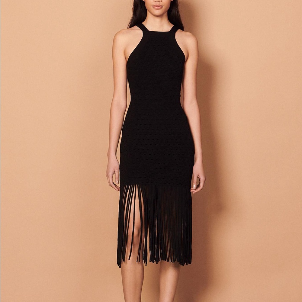 Sandro Fringe Knits Dress size 38 NWT